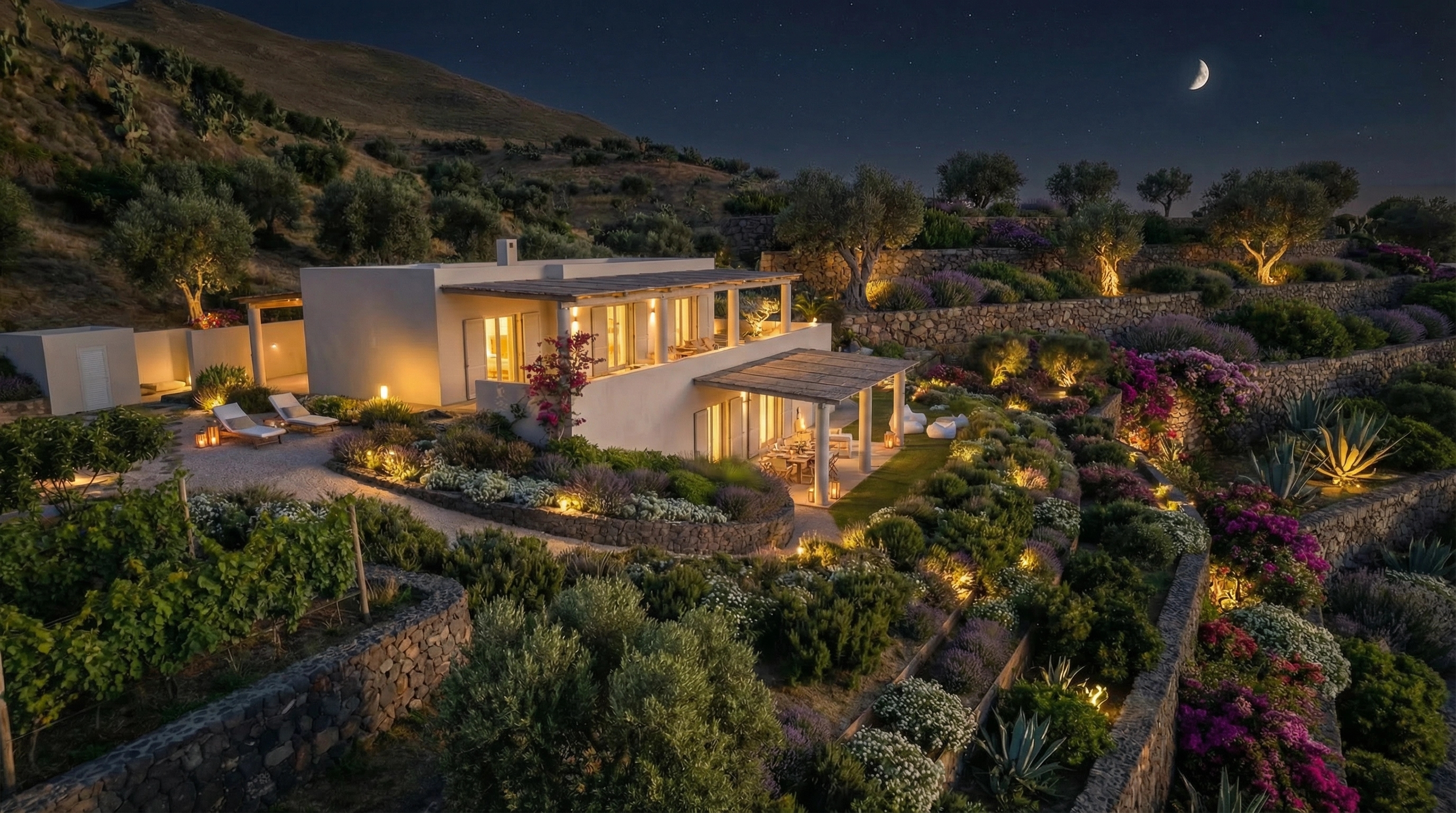 Villa Eoliana 01 di notte