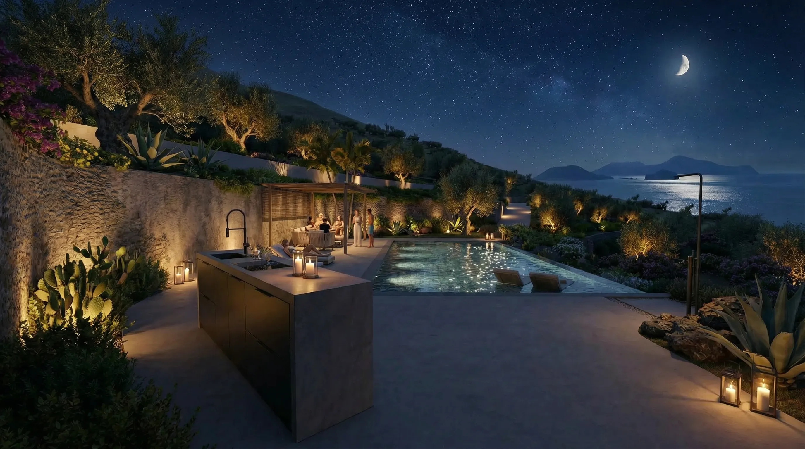 Giardino di Capofaro alla luce del giorno